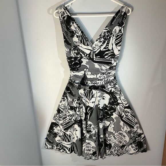 Just in Time USA Pop Art Lichtenstein Skater Dress, S/P. So cool! - Picture 1 of 16